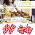 thumbnail image 5 of Daiia Lips Kiss Pattern Oven Mitts and Pot Holders 4 pcs Set,High Heat Resistant 500 Degree Extra Thicken Long Kitchen Cotton Oven Glove, 5 of 6