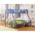 thumbnail image 2 of Benzara BM193786 Contemporary Style Metal Twin Over Full Bunk Bed with Two Side Ladders - Purple - 56 x 79 x 56 in., 2 of 3