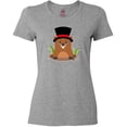 thumbnail image 3 of Inktastic Groundhog Day with Groundhog in Top Hat Women's T-Shirt, 3 of 5