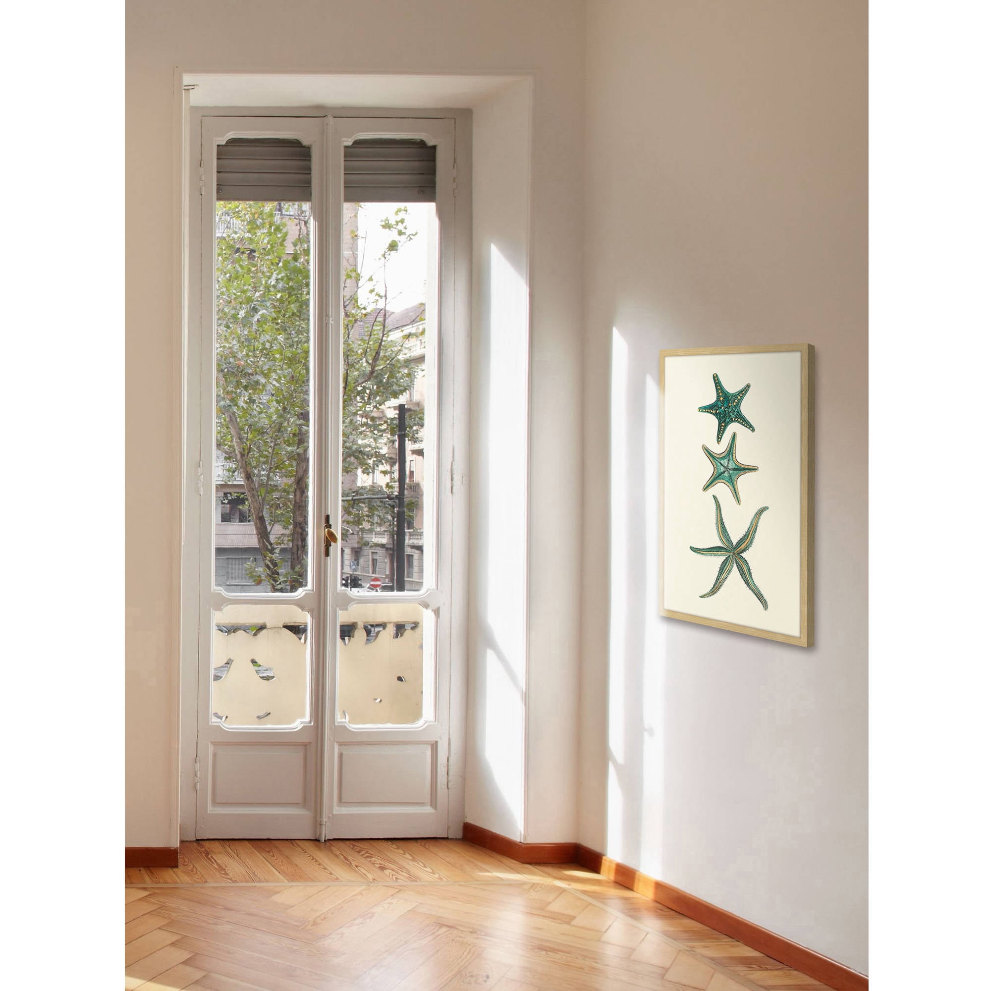 Marmont Hill "Aqua Starfish" Framed Painting Print