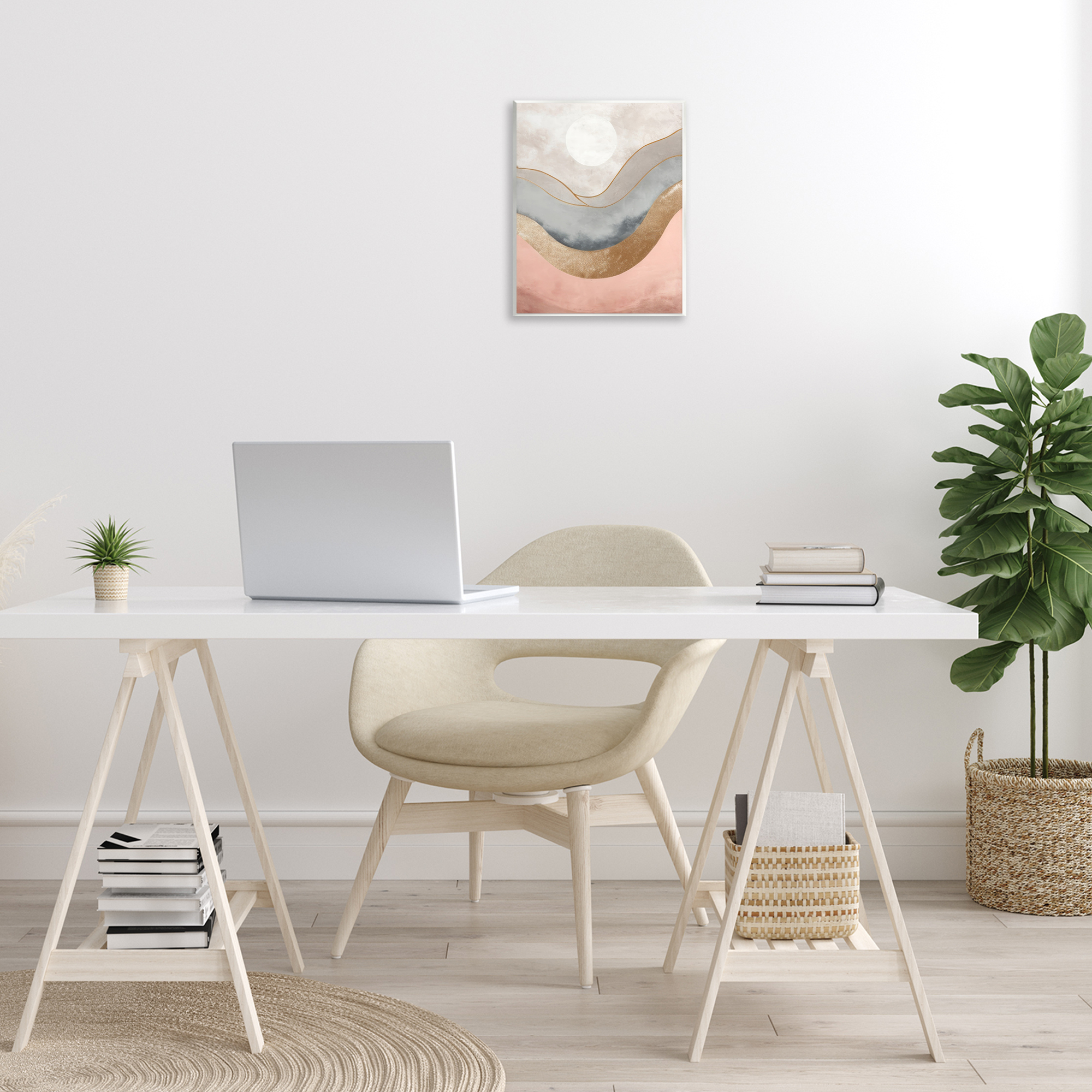 Stupell Industries Lunar Curves Landscape Abstract Painting Unframed Art Print Wall Art, 11 x 14