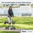 thumbnail image 2 of Andador de rodillas Drive Medical 796 con altura ajustable y dirección, scooter de rodillas, andador de piernas, alternativa a muletas, doble almohadilla con canasta y freno de mano, capacidad de peso, 2 of 5