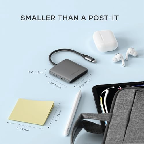 Satechi 4-Port USB-C Hub with 100W Power Delivery Pass-Through & 10Gbps USB 3.2 Gen 2 Data Transfer for MacBook Pro/Air, iPad Pro, Surface, Chromebook & More (Space Gray)