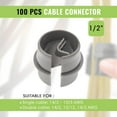thumbnail image 2 of Select Connectors, 1/2 Inch Non-Metallic Cable Connectors, Snap Style Installation, Home Improvement Electrical Supplies, Single Cable 14/2-10/3 AWG, Two Cables 14/2-12/2-14/3 AWG (100 Pack), 2 of 6