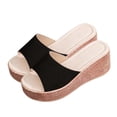 thumbnail image 7 of KEGIRLOM Women's Fashionable And Casual Summer Thick-Soled Outdoor Wedge Sandals Black 6, 7 of 7