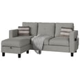 thumbnail image 3 of Walsunny 78" Convertible Sectional Sofa Couch L Shaped Couch Sofa for Living Room,Small 3 Seater Sofa Couch with Storage Ottoman and Side Pockets(Light Gray), 3 of 5