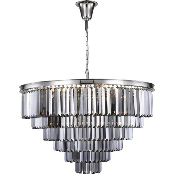 Urban Classic Sydney 33-Light Metal Royal Cut Chandelier in Polished Nickel