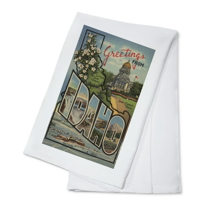 - Greetings from Idaho (Sun Valley Scene on Bottom) (100% Cotton Kitchen Towel)