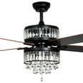 thumbnail image 5 of DEXTRUS 52 inch Chandelier Ceiling Fan with Remote - Crystal Fan Light, Fandelier Fan Light with 3 Speed,Dual-sided 5 Blades, Timer, Balance Kit - Black, 5 of 10