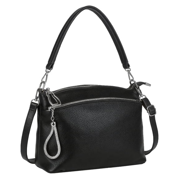 Black Shoulder Bag for Women, Crossbody Bags Purse, Underarm Handbag with Adjustable Strap for Work Travel Shopping, PU Leather, Gift for Her