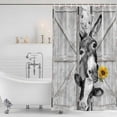 thumbnail image 2 of Shower Curtain Bathroom Set Gray Donkey Pig Cow Wood Grain Waterproof Fabric Shower Curtains with Grommets&Hooks, Farm Sunflower Animals Privacy Bath Curtain for Bathtub 36x72in, 2 of 9