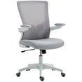 thumbnail image 1 of Ergonomic Office Chair with Lumbar Support & Flip-Up Armrests - Grey Mesh Task Desk Chair for Home Office, Living Room, or Study - Adjustable Height & Swivel, 1 of 7