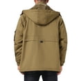 thumbnail image 3 of INSPIRE CHIC Men's Winter Warm Fleece Lined Thicken Hooded Work Parka Jacket M Khaki, 3 of 6