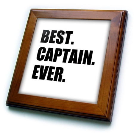 3dRose Best Captain Ever. for ship boat sailing army police starship captains - Framed Tile, 6 by (Best Abstract Art Ever)