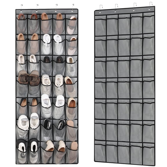 Topekada 35 Large Pockets Shoe Racks, Over The Door Shoe Organizer, Closet Shoe Organizer, Shoes Hanger Organizers Storage Holder for Back of Door and 4 Metal Hook