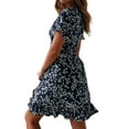 thumbnail image 3 of Mytrendy Women Summer Casual Short Sleeve Evening Party Beach Dress Floral Short Mini Dress, 3 of 4