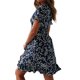 thumbnail image 3 of Vestido mini con volantes, estampado floral, manga corta y cuello en V cruzado para mujer, 3 of 4