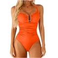 thumbnail image 4 of Fewfanhot Tummy Control Swimsuits for Women One Piece Swimsuits Bathing Suit U-Wire Cutout Ruched Slimming Swimwear, 4 of 8
