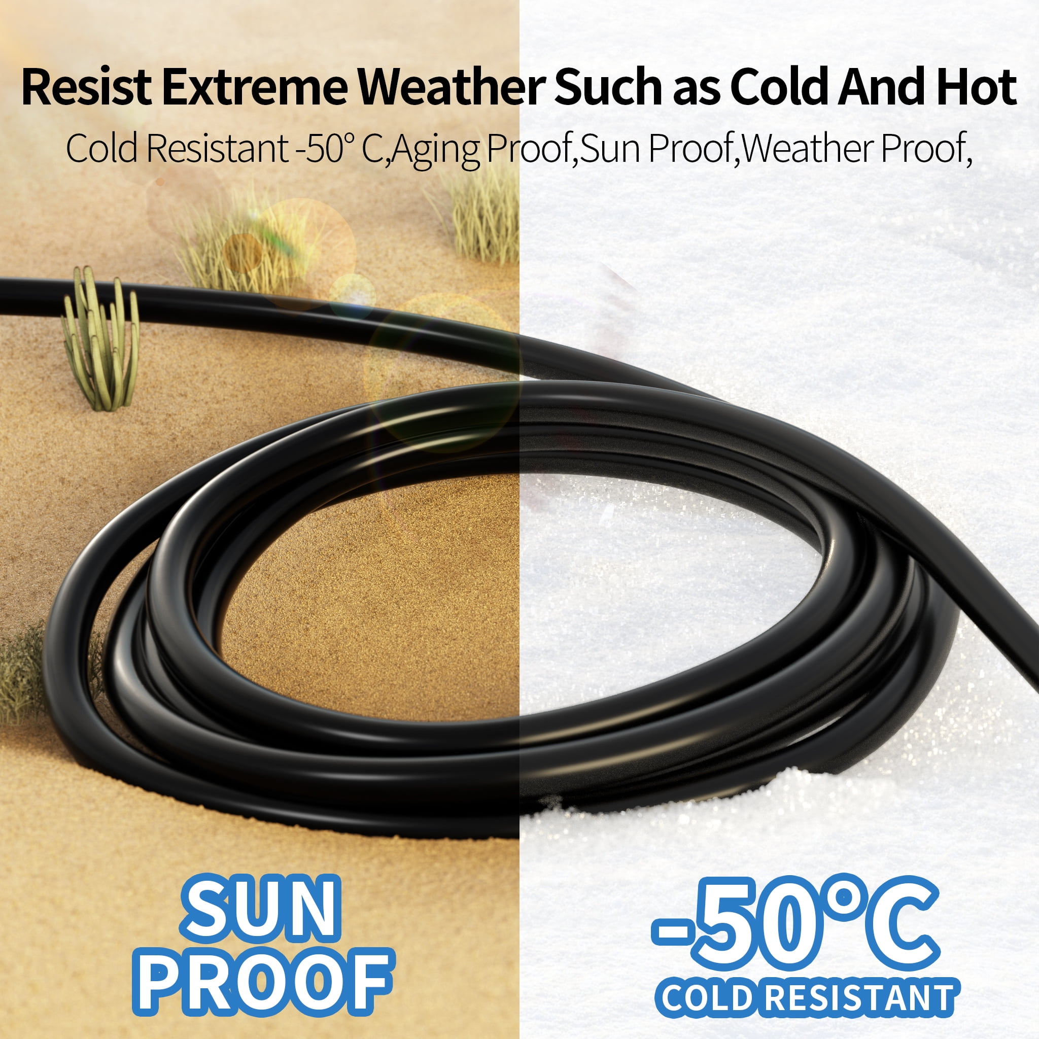 25ft 3 Core Heavy Duty Cord Outdoor Waterproof Extension Cord, for Lawns, Garages, ETL Certified