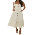 thumbnail image 1 of CNKOO Ladies‘ Sleeveless Denim Dress for Summer with Long Flowy Design, 1 of 9
