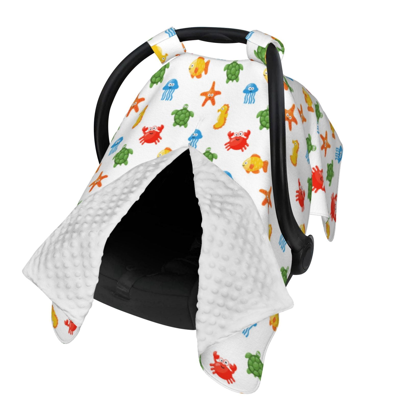 Naloa Undersea Animals Baby Car Seat Cover, Breathable Baby Carrier Cover, Multiuse Baby Carrier Cover & Nursing Breastfeeding Cover