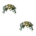 thumbnail image 2 of Transemion 1/2/3 Artificial Flower Wreath - Add Of Beauty To Door Threshold Realistic Appearance white green 2PCS, 2 of 6
