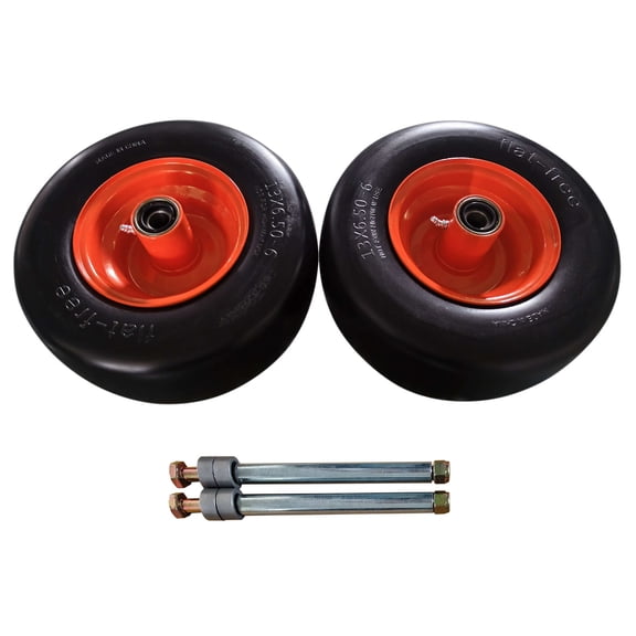 Koomaha 2PK Flat Free Wheel Assembly for Scag Turf Tiger 483050 482504 9278 13 X 6.50-6