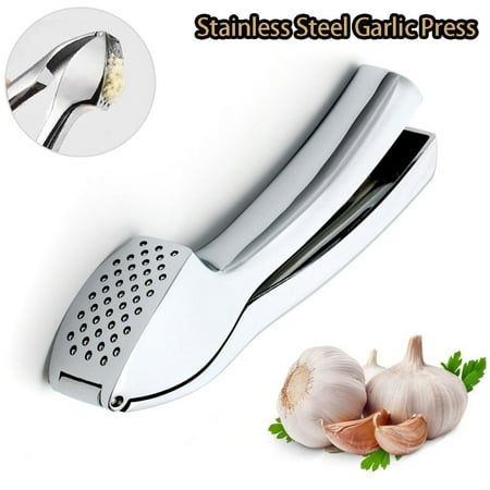 

tooloflife Garlic Press Manual Garlic Crusher Garlic Masher Peanuts Nuts Ginger Mincer Stainless Steel Silver