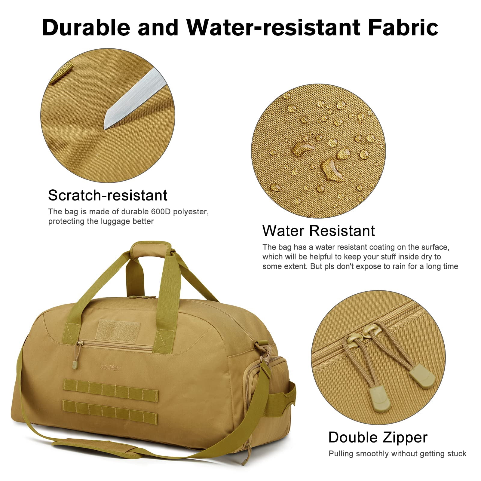 G4Free 70L Large Sports Duffle Bag for Men Gym Travel Backpack with Shoes Compartment Convertible Duffel Backpack