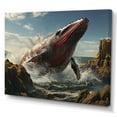 thumbnail image 2 of Designart "Ocean s Spectacle Coastal Whale Watching III" Animals Canvas Print, 2 of 5