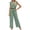 Army Green, variant on Enjoytime 2 Piece Lounge Sets for Women Round Neck Ruffle Cap Sleeve Matching Set Work Casual Travel Outfits Wide Leg Pants