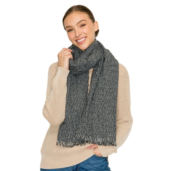 BASICO Fall Scarf for Women, Winter Scarf, Women's Scarves & Wraps, Blanket Scarf, Fall Accessories (17 Colors) (Plain - Black)