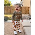 thumbnail image 5 of RUINIXCW Baby Boy Fall Outfits Letter Embroidery Long Sleeve Romper and Pants Hat, 5 of 8