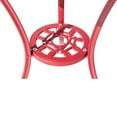 thumbnail image 5 of 3 Pcs Red Patio Bistro Set Table & 2 Chairs Cast Aluminum Furniture Set, 5 of 5