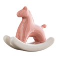 thumbnail image 2 of Figura de caballo en miniatura de cerámica para té, mascota, estante, estatua de caballo mecedor para dormitorio Rosa, 2 of 7