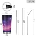 thumbnail image 3 of SKYSONIC Purple Forest Tumbler Stainless Steel Double Wall Vacuum Reusable Insulated Mug with Straw and Built-in Coaste for Cold and Hot Beverages, 20oz, 3 of 7