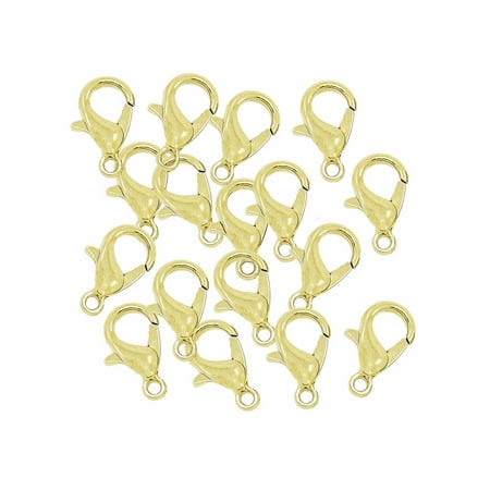 Gold Plated Jewelry Findings - 48 Gold Brass Plated Lobster Claw Jewelry Finding Clasps 6x12mm
