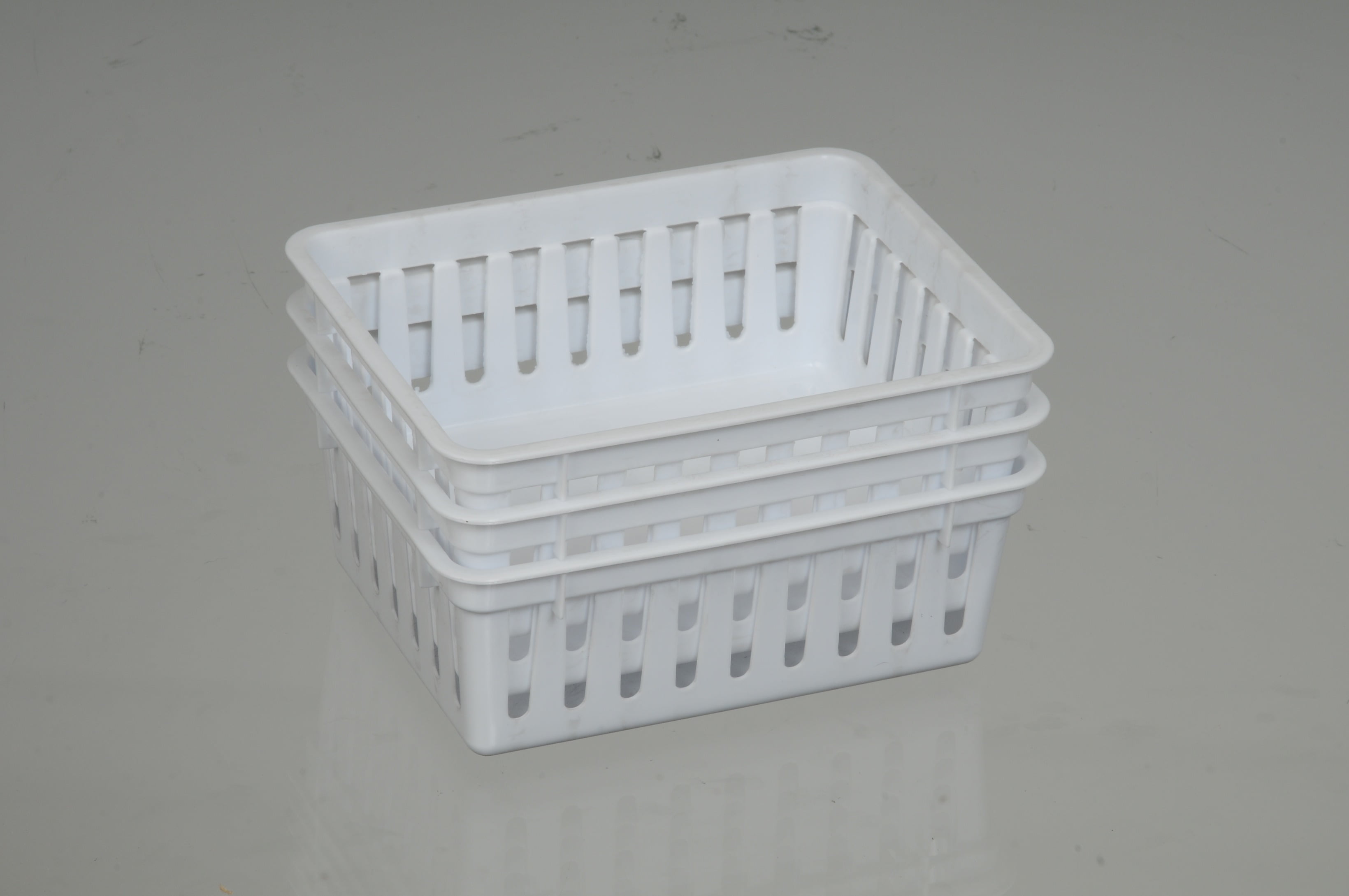 (12 pack) Mainstays 3-Pack Square Mini Plastic Storage Tray Organizers, Stackable Drawer Organizer Bins for Kitchen, Desk, Bathroom and Vanity Organization, White