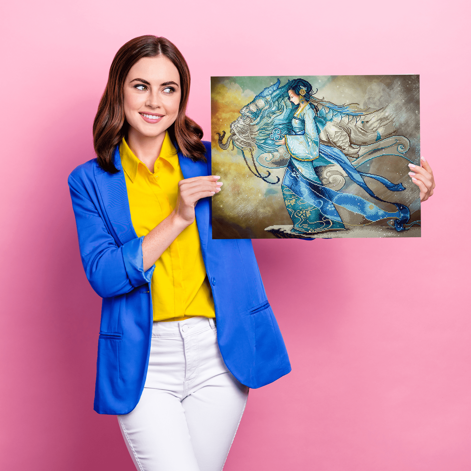 Diamond Dotz Dragon Princess Diamond Painting Kits for Adults - Diamond Art Kits a Relaxing Creative Craft Kit with Dotz Gems 26.4x33.5