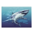 thumbnail image 1 of Shark Cutting Board, Digital Psychedelic Mammal Droplets Scary Atlantic Beast Abstract Art, Decorative Tempered Glass Cutting and Serving Board, Large Size, Blue Grey, by Ambesonne, 1 of 1