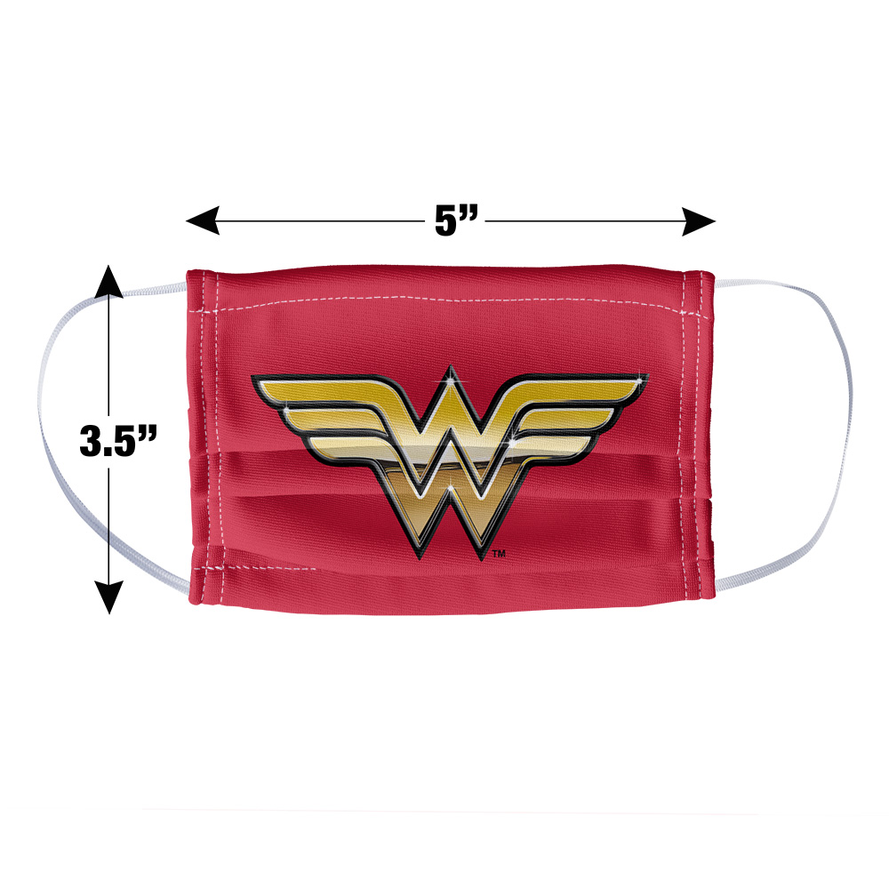 Wonder Woman Golden Logo 1 Ply Reusable Face Mask Covering