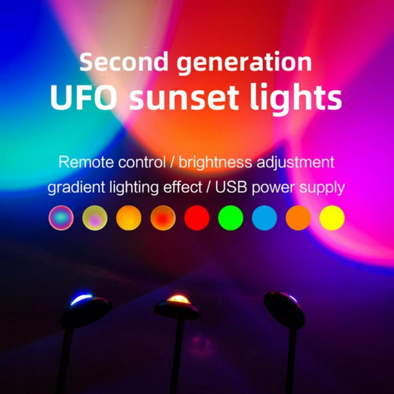 Exnemav Sunset Lamp Night Light - 16 Colors & 4 Modes Sunset Projection  Lamp with Remote, Color Changing Rainbow Sunlight Lamp, Romantic Visual Led
