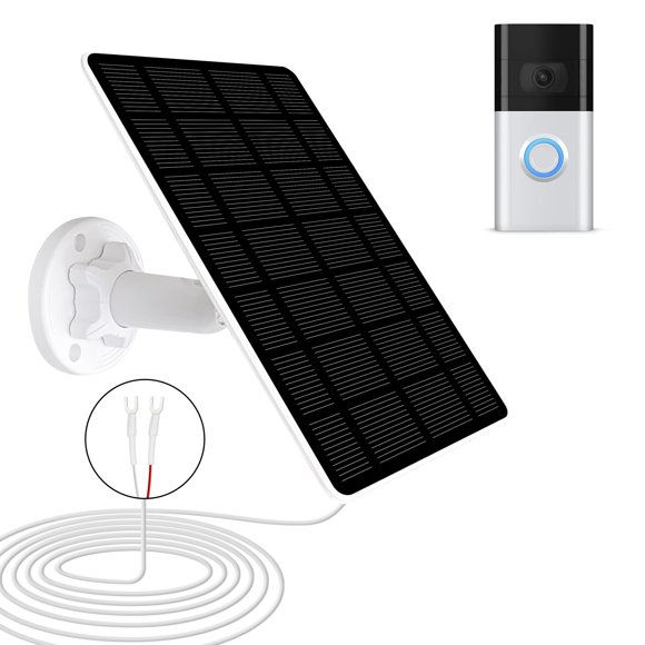 Cargador de panel solar de 5 W para Ring Doorbell con cable DFTIM de 13 pies