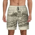 thumbnail image 2 of Picia Vineyard Landscape pattern Mens Swim Trunks with Compression Liner Stretch Beach Shorts Quick Dry with Zipper Pockets No-Chafing Board Shorts-Large, 2 of 9