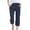 Navy Pants, variant on Women's Casual Solid Color Plain Weave Breathable Ankle Length Pants Soft Female Summer Trousers