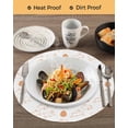 thumbnail image 3 of 15 Inch Round Placemats Set of 4, Easter Eggs Non Slip Heat Insulation PP Table Mats, Cute Bunny Rabbits Cartoon Orange Washable Place Mats for Kitchen Dining Party Table Decor, 3 of 7