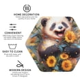 thumbnail image 3 of Pofeuu Elegant Cute Panda Sunflower Print Coasters for Drinks, 4Pack PU Leather Coasters, Bar Drink Coasters for Tabletop Protection, Furniture from Damage-Hexagon, 3 of 6