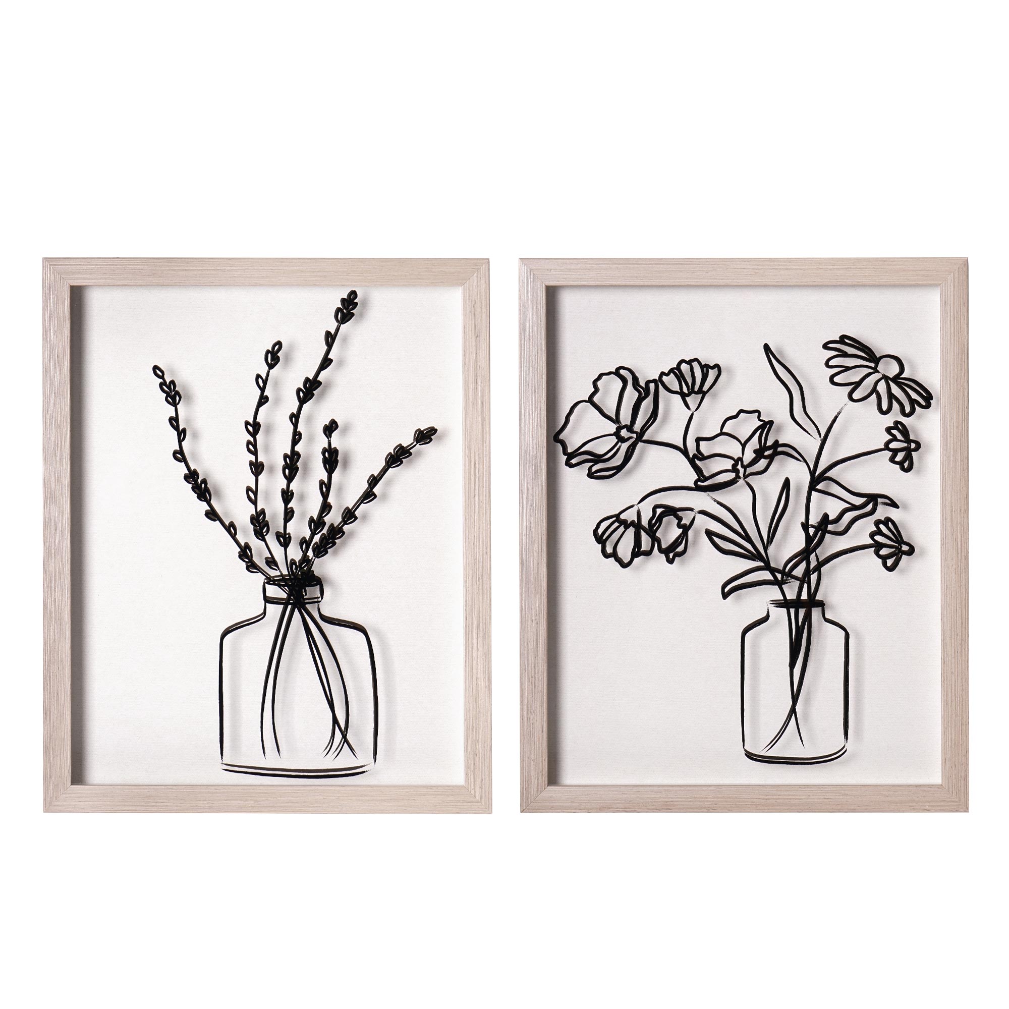 Crystal Art Gallery Florals in Vase Black Print on Clear Framed Wall Decor 11" x 14" Set of 2 - image 5 of 6