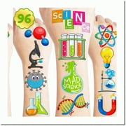 Sci-Fun Lab Party Pack: 96PCS Mad Scientist Decorations, Experiment Stickers & Gifts for Kids. Math, Chemistry, Science Theme Birthday Supplies for Boys & Girls.