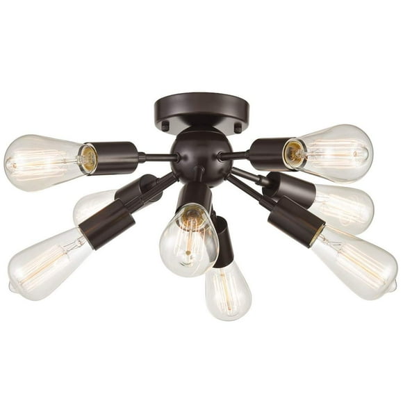 CLAXY Oil-Rubbed Bronze Sputnik Chandelier with 8 Socket Flush Mount Ceiling Light